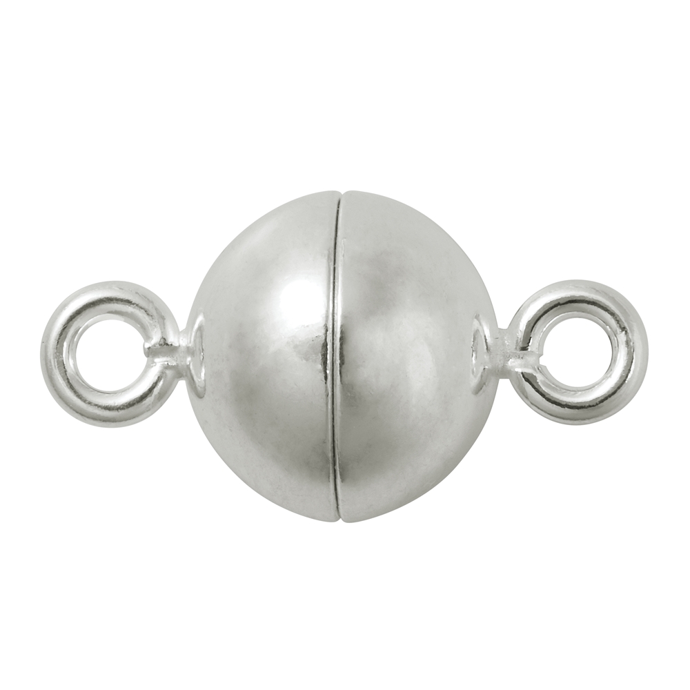 Fermoir magnétique rond 10mm argent (1 pc/unité)