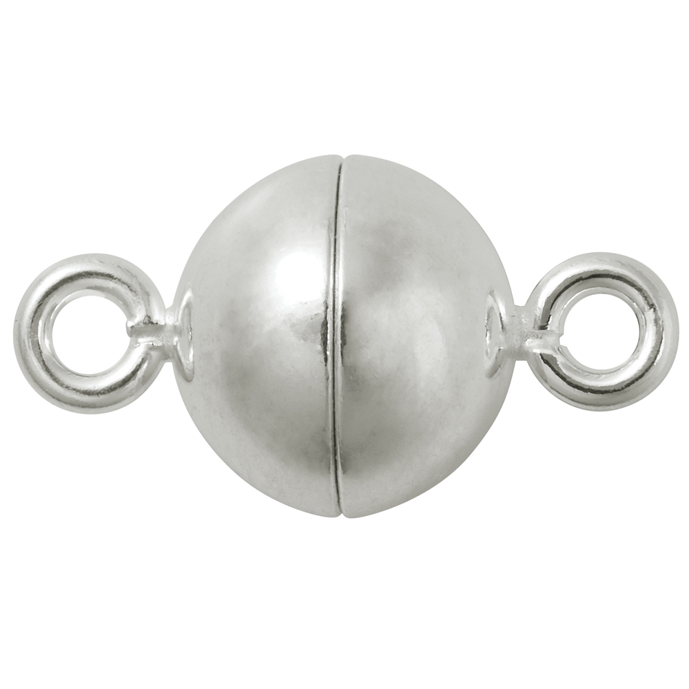 Fermoir magnétique rond 16mm, argent mat (1 pcs/unité)