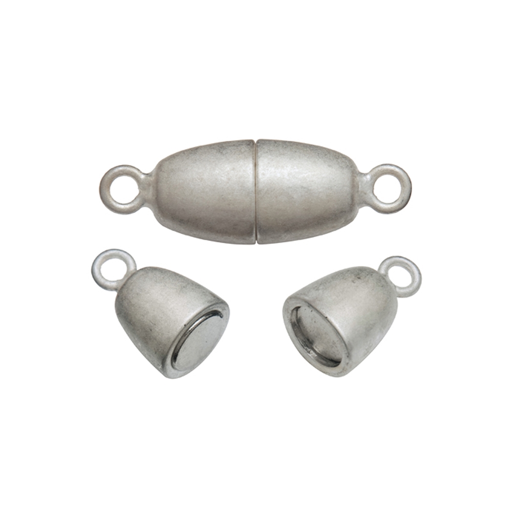 Magnetic clasp oval 08mm, silver matt (1 pc./unit)