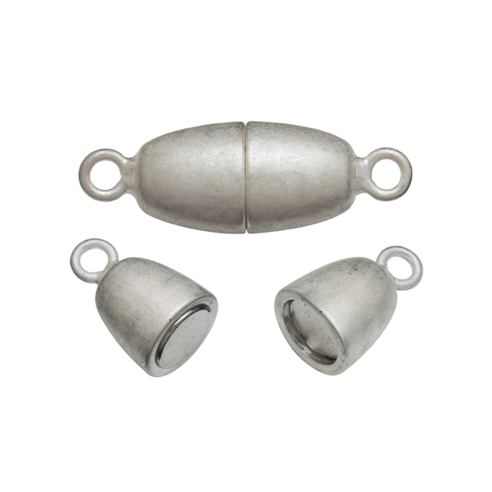 Magnetic clasp oval 10mm, silver (1 pc./unit)