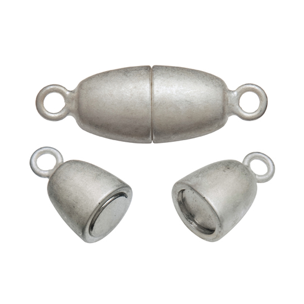 Magnetic clasp oval 12mm, silver matt (1 pc./unit)