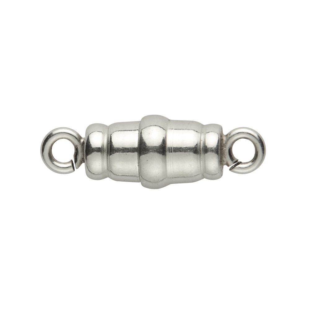 Magnetic clasp cylindrical 10mm, silver (1 pc./unit)