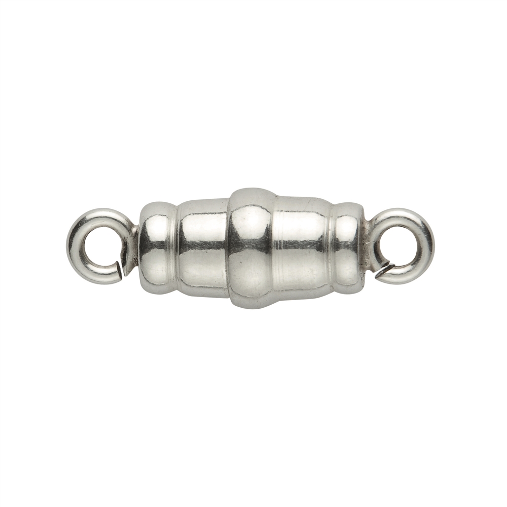 Magnetic clasp cylindrical 10mm, silver matt (1 pc./unit)