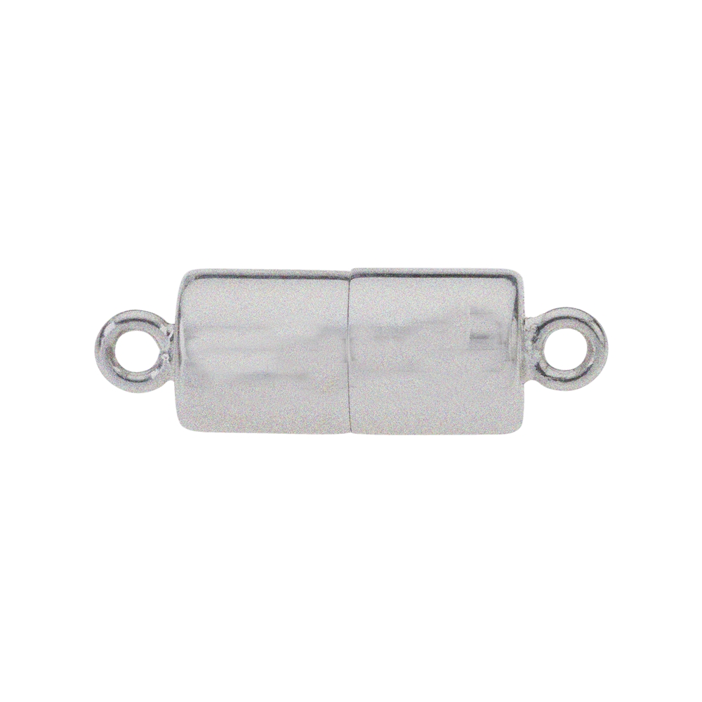 Magnetic clasp cylinder 07 x 20mm, silver, matt (1 pc./unit), capped