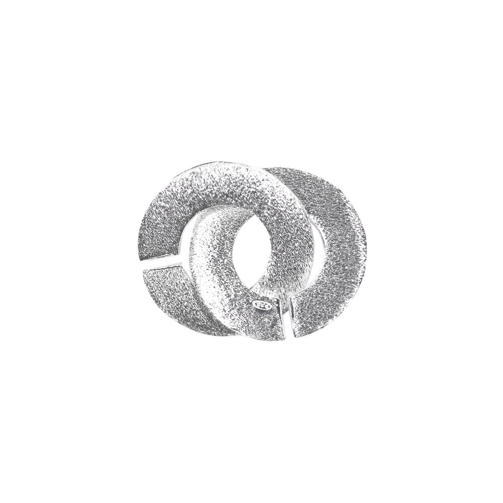 Ring-Ring-Verschluß rund 14mm, Silber matt (1 St./VE)