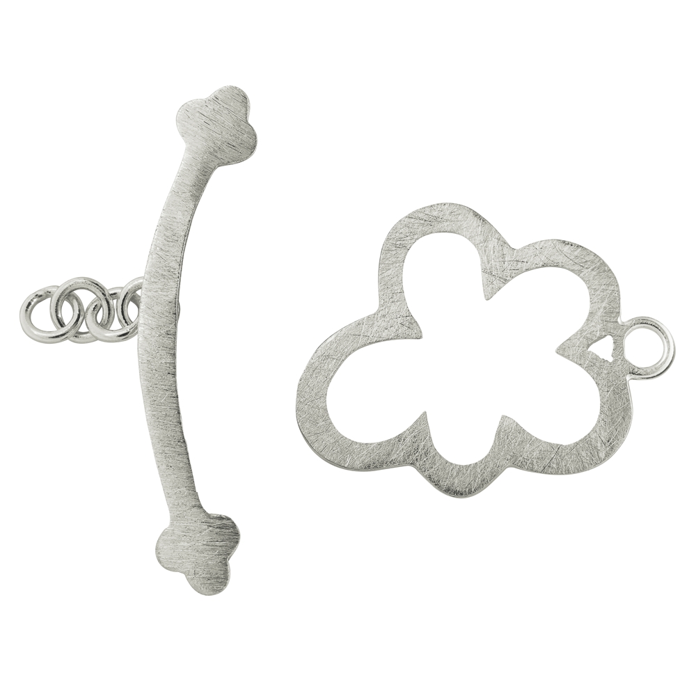 Toggle clasp "Cloud" 25mm, silver matt