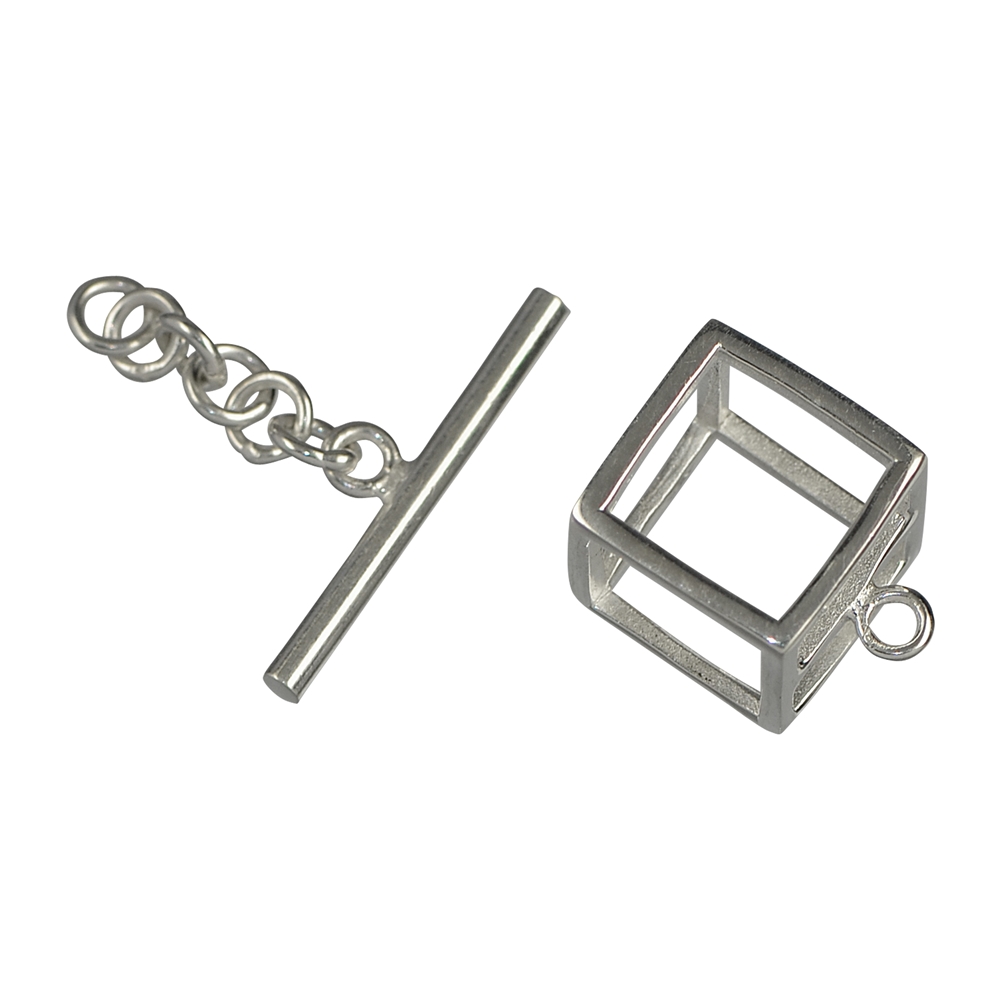 Toggle clasp "Cube" 12mm, silver (1 pc./unit)