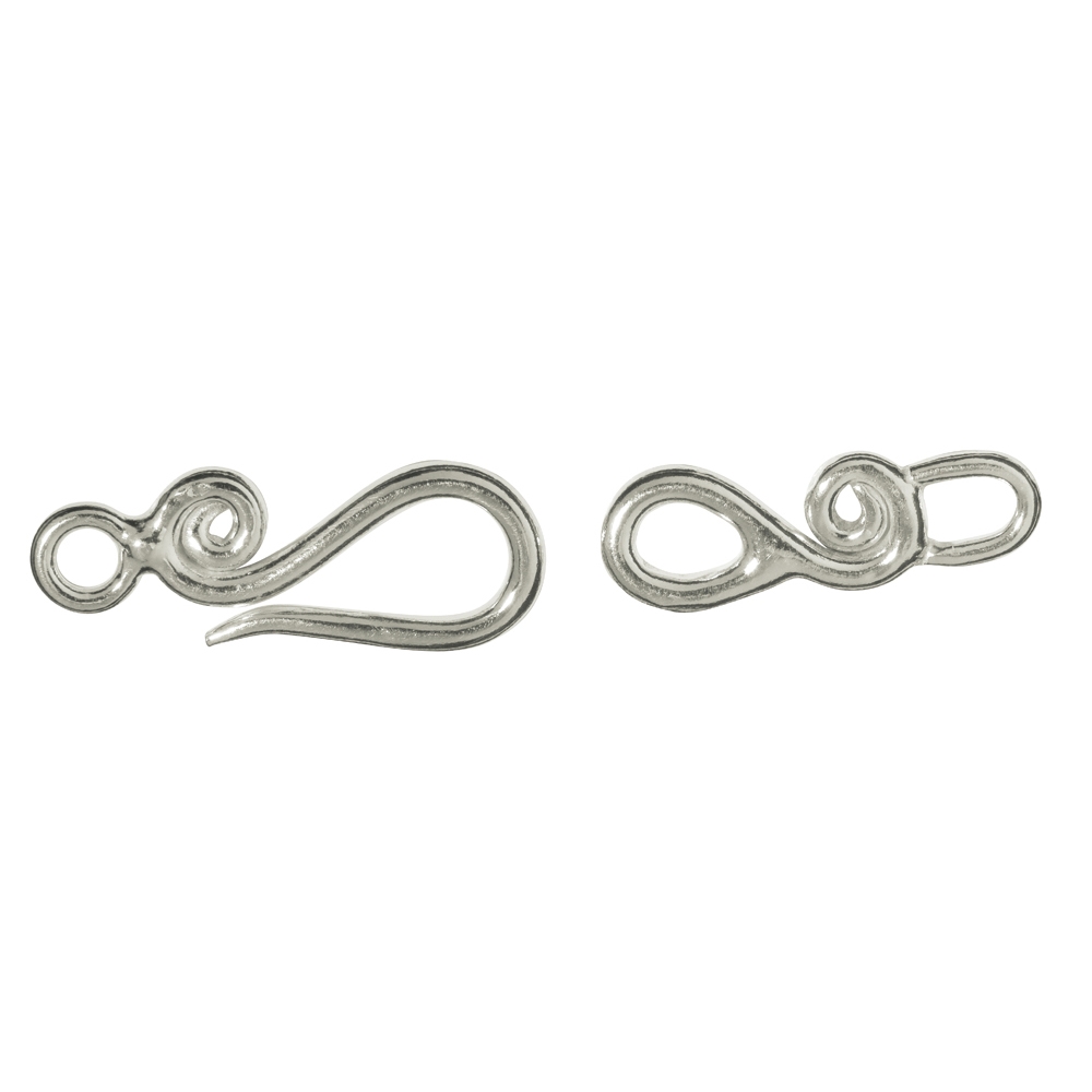 Hook spiral decoration with eyelet 25mm, silver (1 pc./unit)
