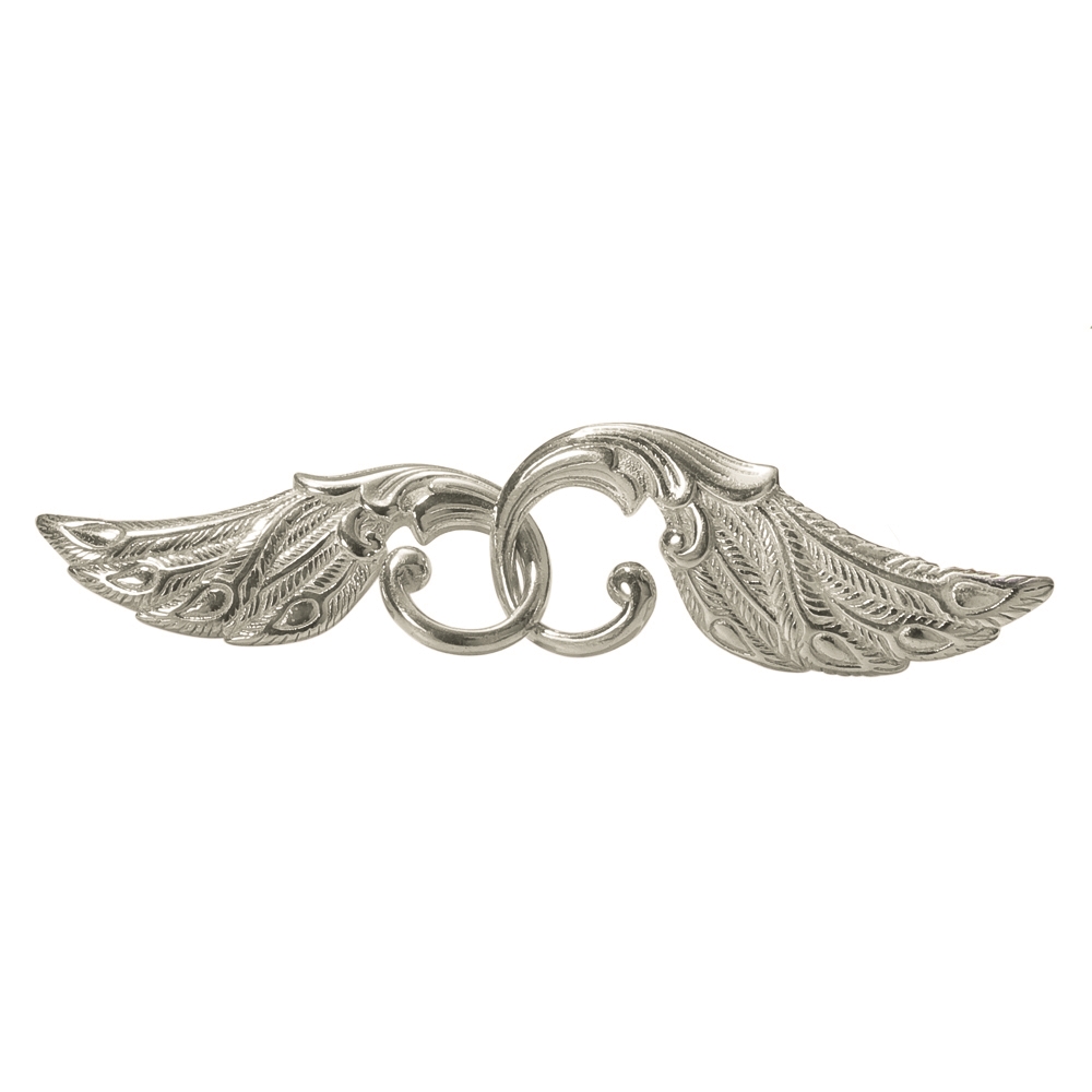 Peacock wing 42mm, silver (1 pc./unit)