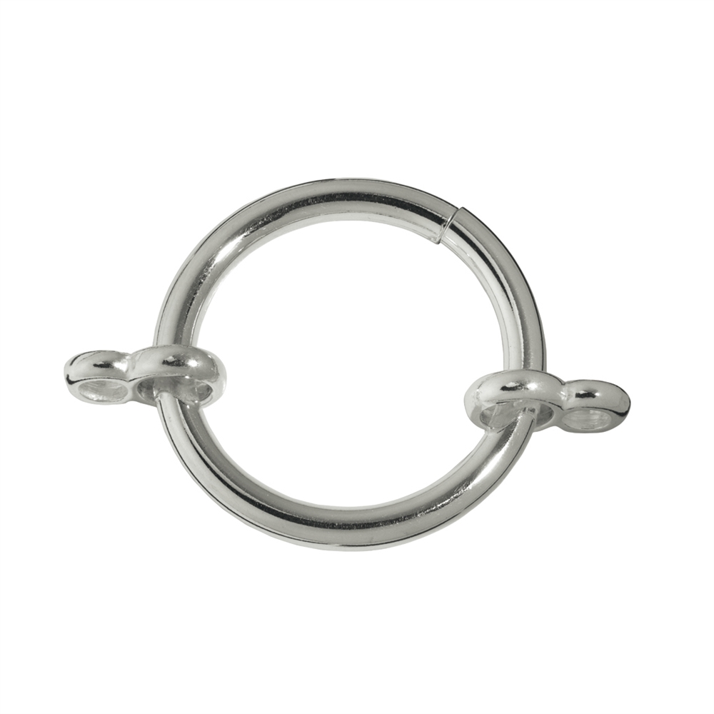 Clamping ring with two double eyelets, silver, 26mm (1 pc./VE)