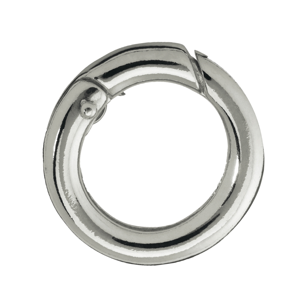Ring clasp 15mm, silver, round rail (1pc/unit)