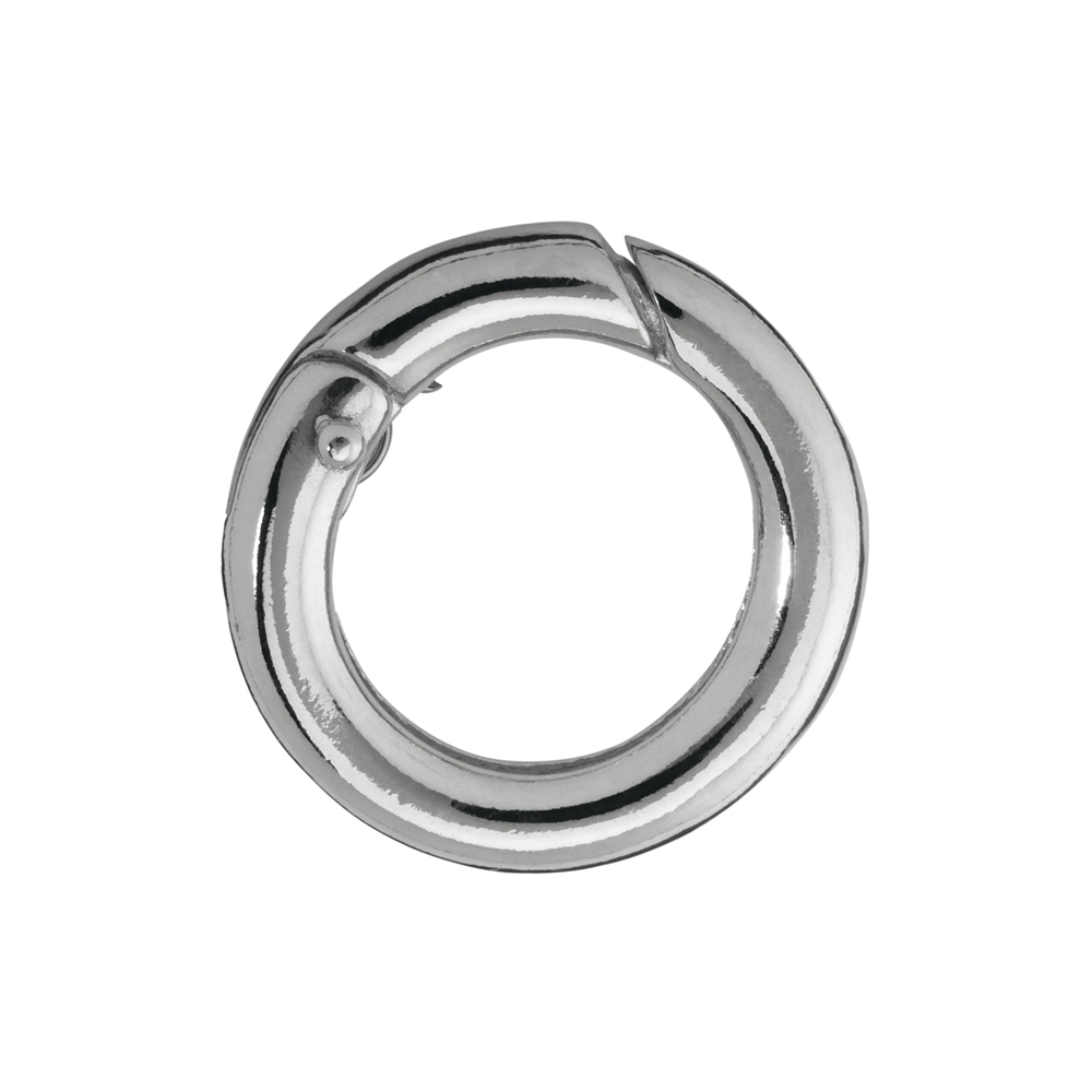 Ring clasp 12mm, silver, round rail (1pc/unit)