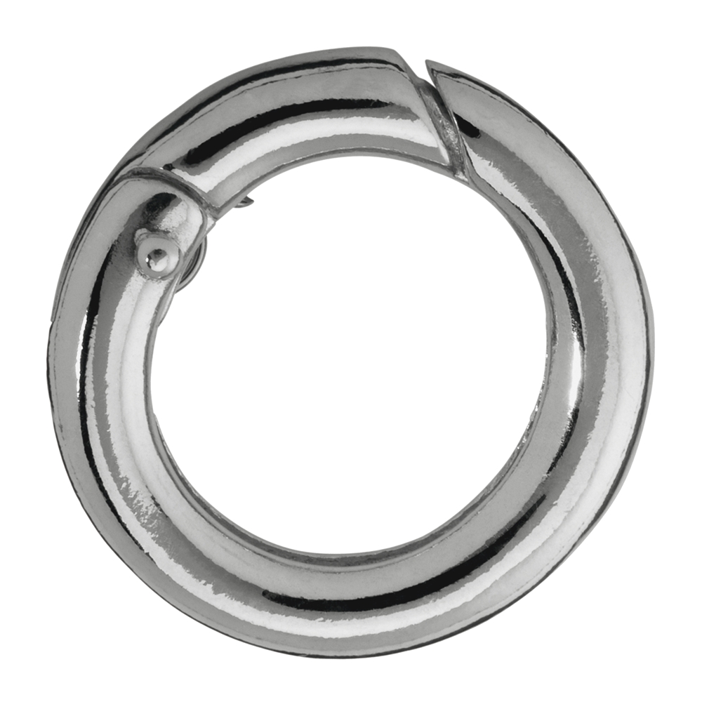 Ring clasp 17mm, silver, round bar (1pc/unit)