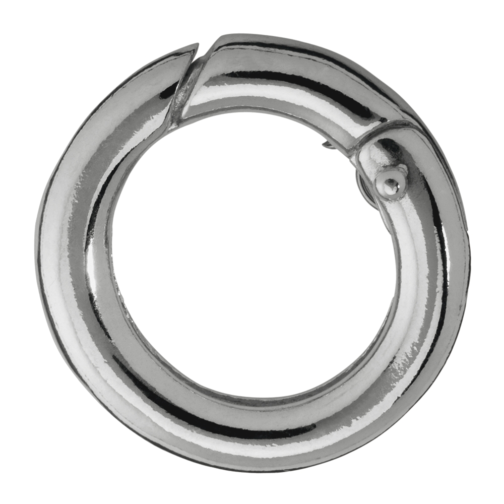 Ring clasp 17mm, silver, round bar (1pc/unit), premium 
