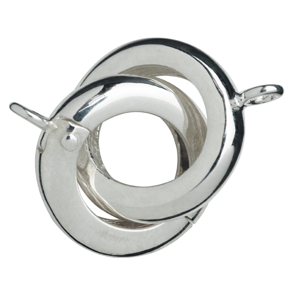 Hinge clasp with eyelet 15mm, silver (1 pc./unit)