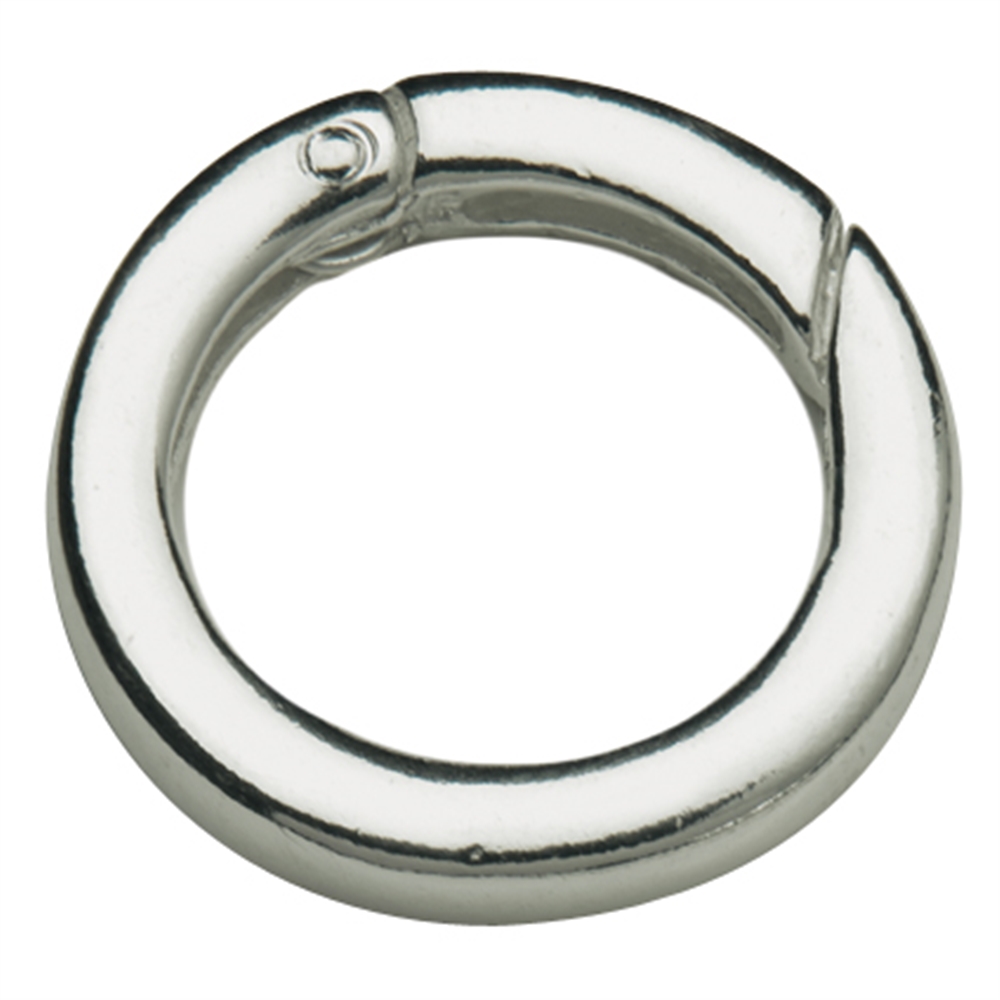Ring clasp 20mm, silver, square rail (1 pc/unit)