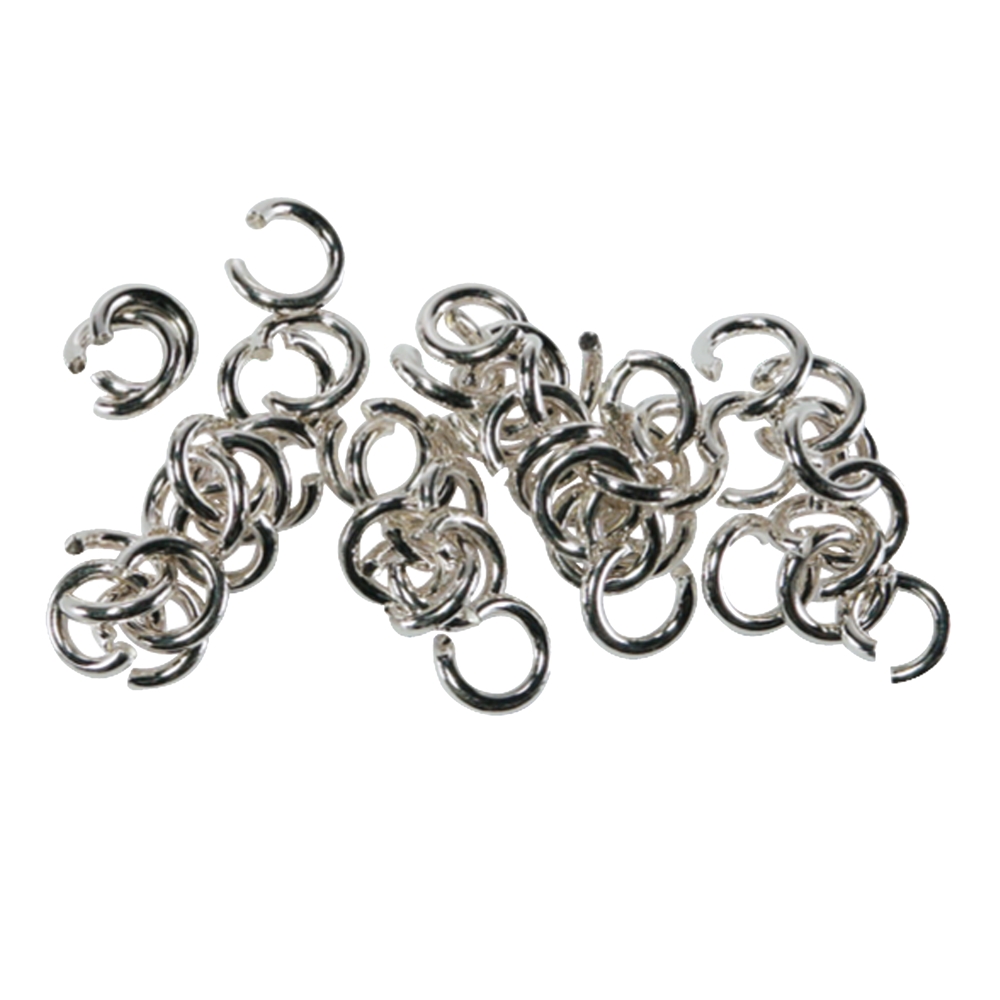 1905313081 Open jump rings 08mm, silver (19 pcs./unit) | wholesaler gems & healing stones