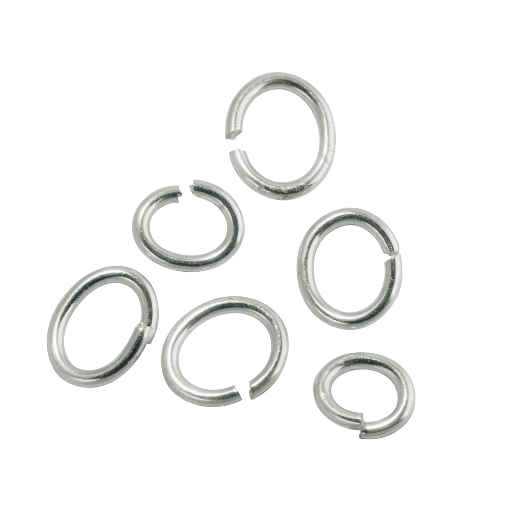 Open jump rings oval 04 x 06mm, silver (50 pcs./unit)