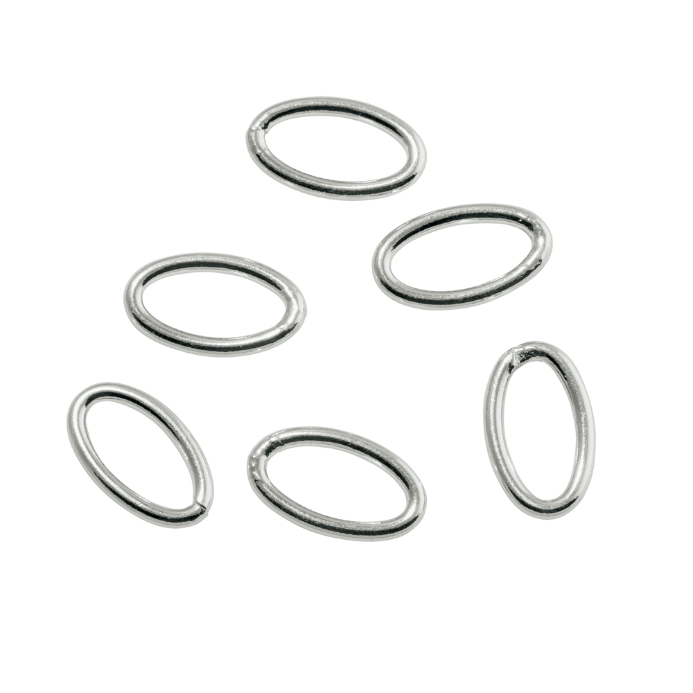 Closed jump ring oval 05 x 08mm, silver (35 pcs./unit)