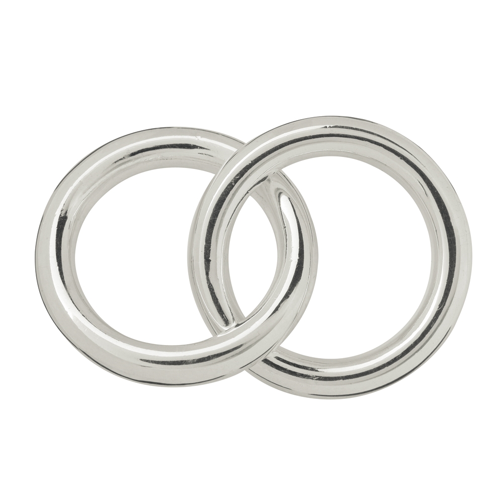 Hollow ring jumbo double 25mm, silver (1 pc./unit)