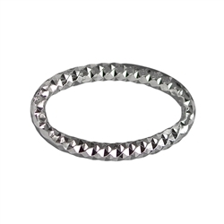 1905321185 Closed jump rings oval 18mm, silver faceted (6pcs/unit) | Marco Schreier