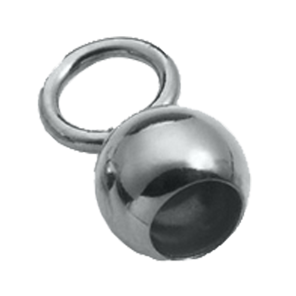 Bell Caps large eyelet, 3,0mm, silver (10pcs/unit)
