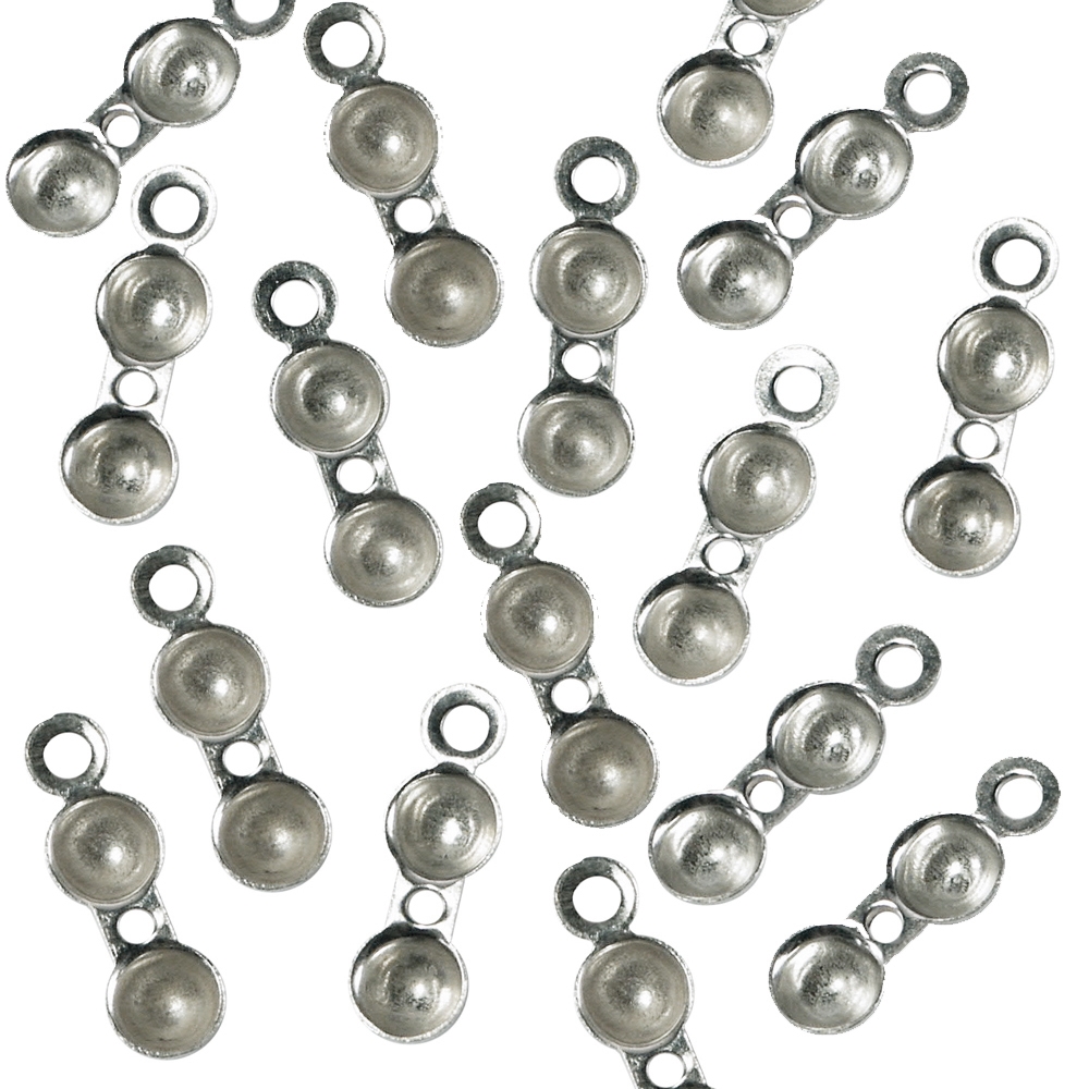 Hinged capsules with thread hole 4mm, silver (200 pcs./VU)