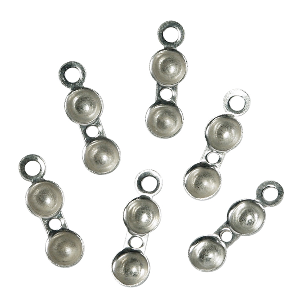 Hinged capsules with thread hole 4mm, silver (20 pcs./VU)