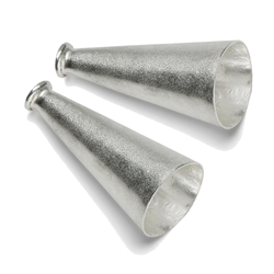 1905364232 End Caps "Cone" 23mm, silver matt (4pcs/unit) | wholesaler gems & healing stones