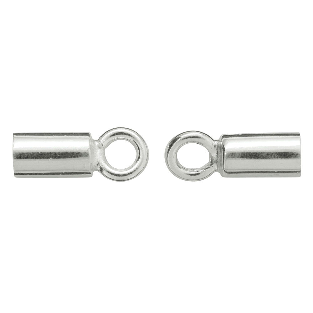 Endkappe "Basis" für 1,5mm-Bänder, Silber (14 St./VE)