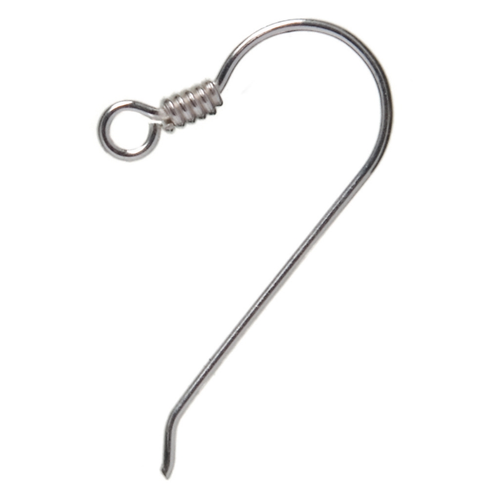 Ear Hook simple, 25mm, silver (12pcs/unit)