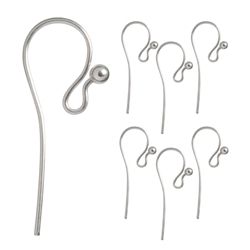 1905507021 Ear Hook curved 25mm, silver (120 pcs./unit) | wholesaler gems & healing stones