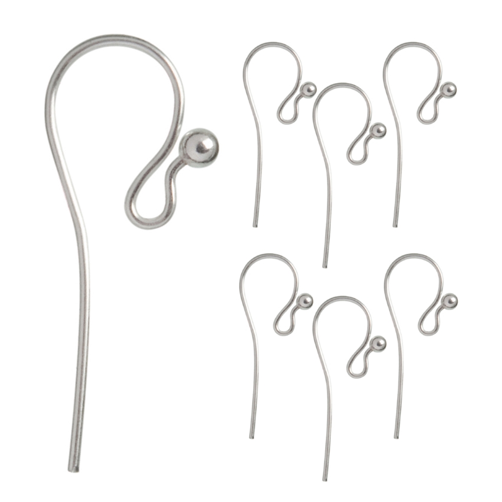 Boucles d'oreillles avec crochet 25mm, argent (120 pcs/unité)