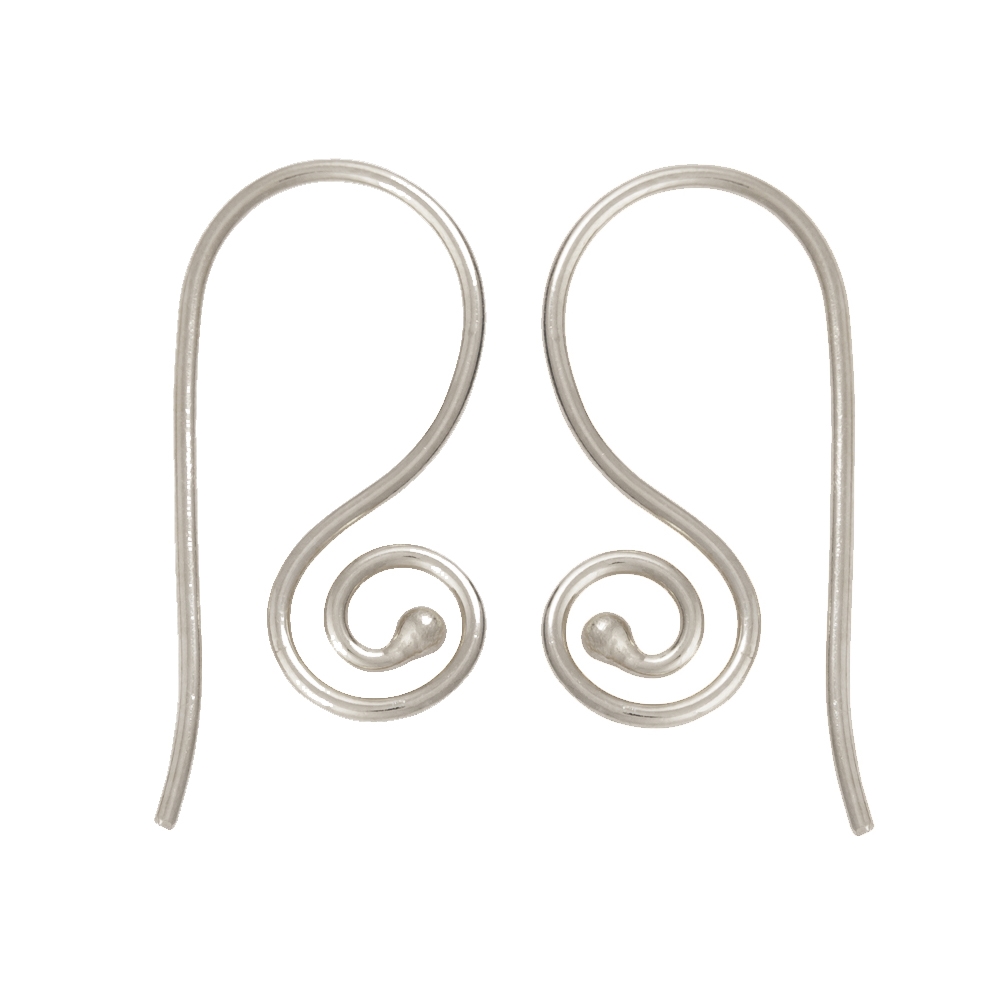 Ear Hook Spiral outside 26mm, Silver (6pcs/unit) 