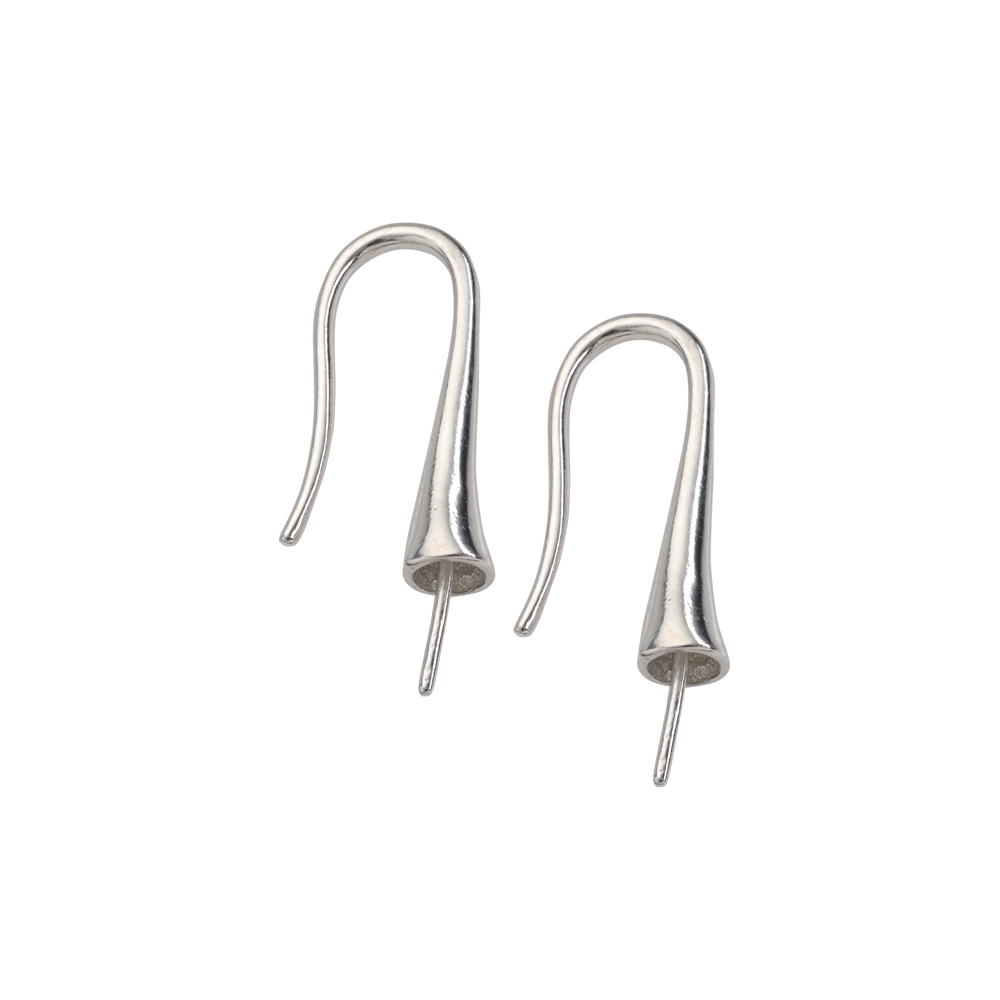 Ear Hook conical with pin 25mm, silver (2pcs/unit)