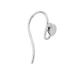 1905515011 Ear Hook to hang with heart 20mm, silver (4pcs/unit) | Marco Schreier