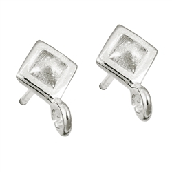 1905523032 Earstuds with eyelet "diamond" 7mm, silver matt (4 pcs./unit) | Marco Schreier