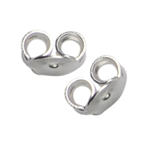 Earstud with eyelet "domed plate" 11mm, silver matt (2pcs/unit)
