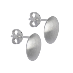 1905523082 Earstud with eyelet "domed plate" 11mm, silver matt (2pcs/unit) | Marco Schreier