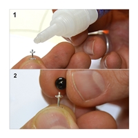 Perno auricolare a mezza conchiglia con perno per perline 4 - 10 mm, argento (6 pz./VE) 