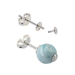 1905524011 Earstuds half shells with pin for beads 4 - 10mm, silver (6pcs/unit)  | Marco Schreier