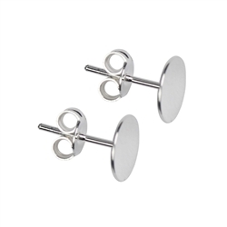 1905525011 Earstuds with plate to glue on, silver (6pcs/unit) | Marco Schreier