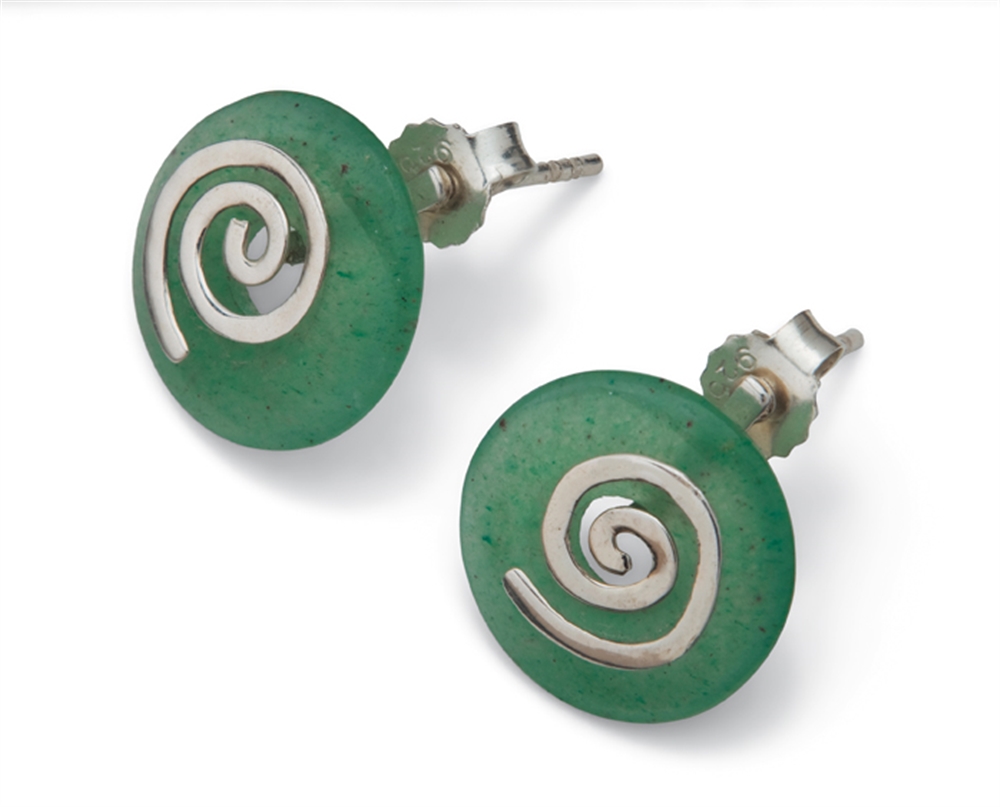 Pendientes "Espiral" de plata, para donut de 15mm