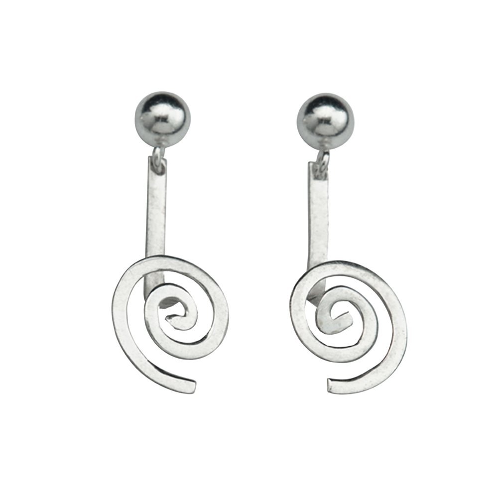 Earring "Spiral" silver, for 15mm donut