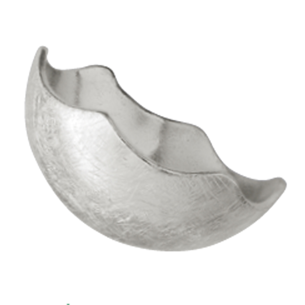 Mezzo guscio, bordo ondulato 12 mm, argento opaco (4 pz./confezione)