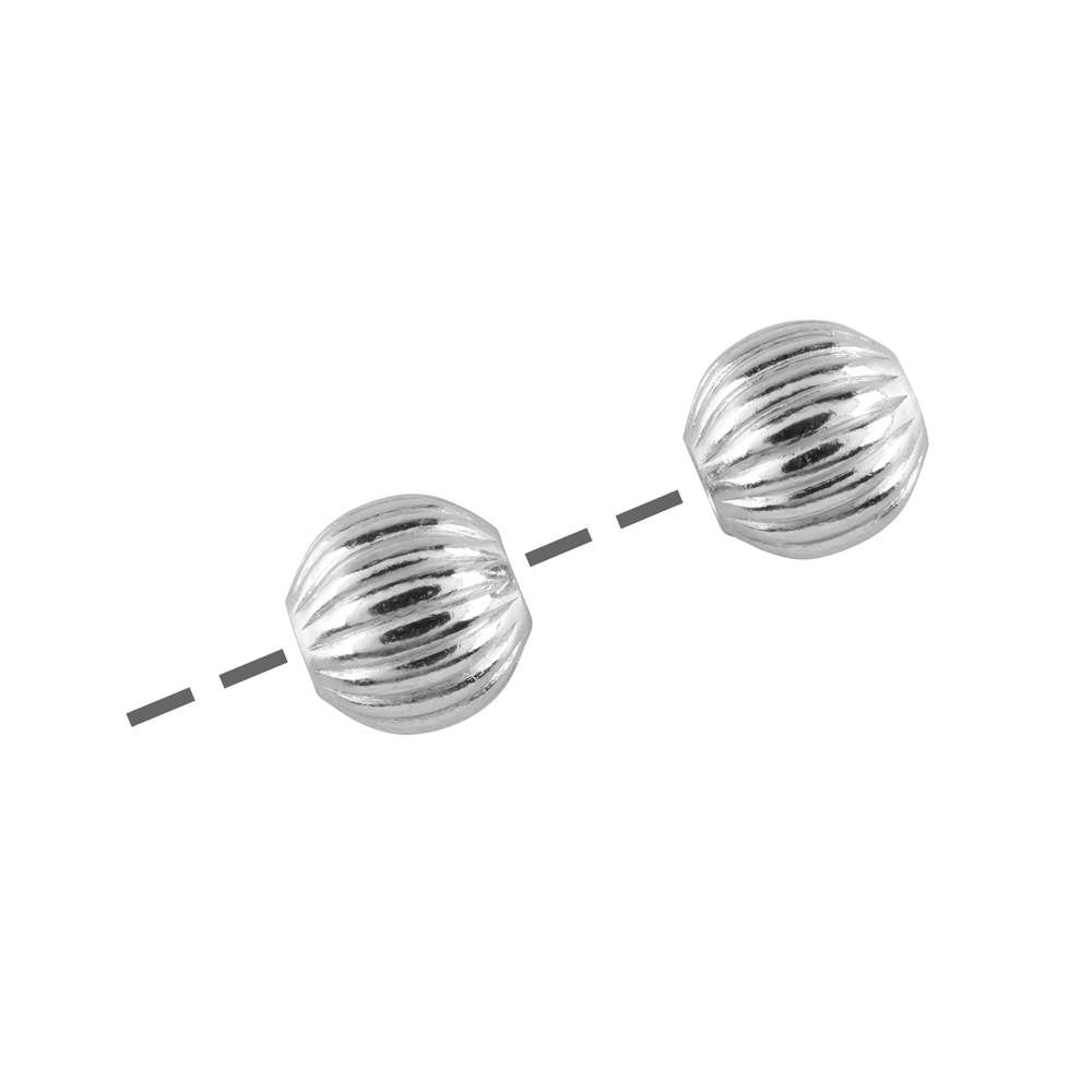 Ball grooved 5mm, silver (24 pcs./VE)