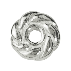 1905623261 Corded wheel 5mm, silver (26pcs/unit) | wholesale gems, healing stones & jewelry