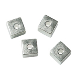 1905631041 Dice drilled lengthwise 4mm, silver (10 pcs./VU) | Marco Schreier