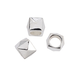 1905631071 Pyramid cube 6mm, silver (4 pcs./VU) | wholesaler gems, healing stones & jewelry