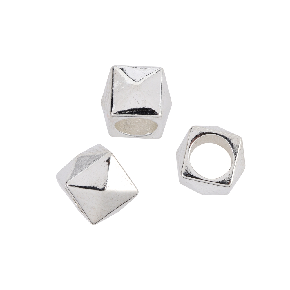 Pyramid cube 6mm, silver (4 pcs./VU)